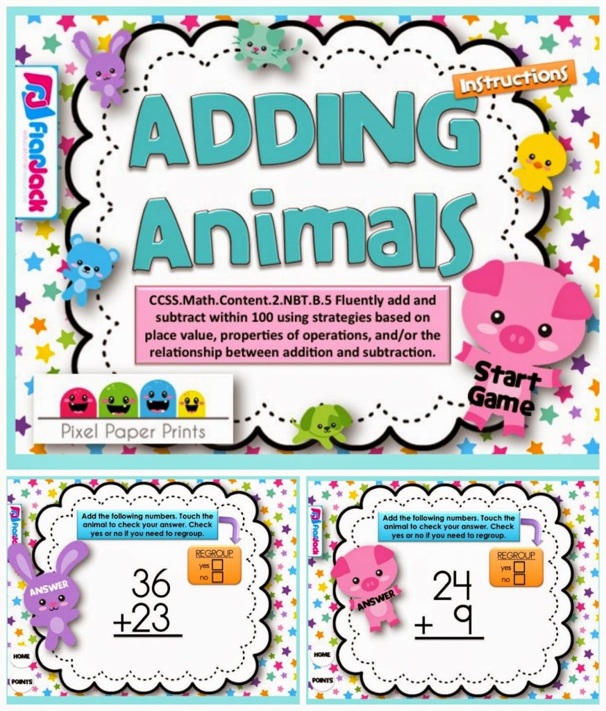 http://www.teacherspayteachers.com/Product/Adding-Animals-Smart-Board-Game-CCSS2NBTB5-1232671