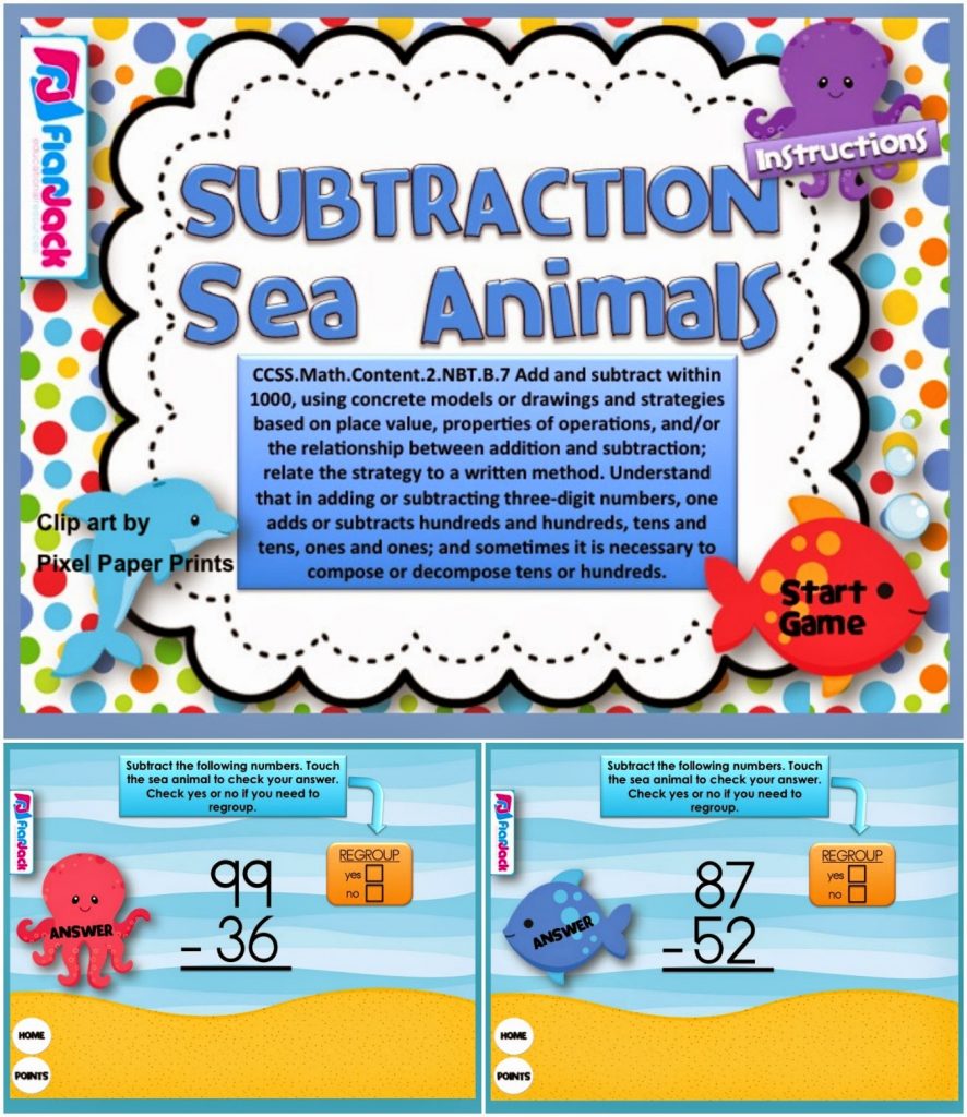https://www.teacherspayteachers.com/Product/Subtraction-Sea-Animals-Smart-Board-Game-CCSS2NBTB7-1232923