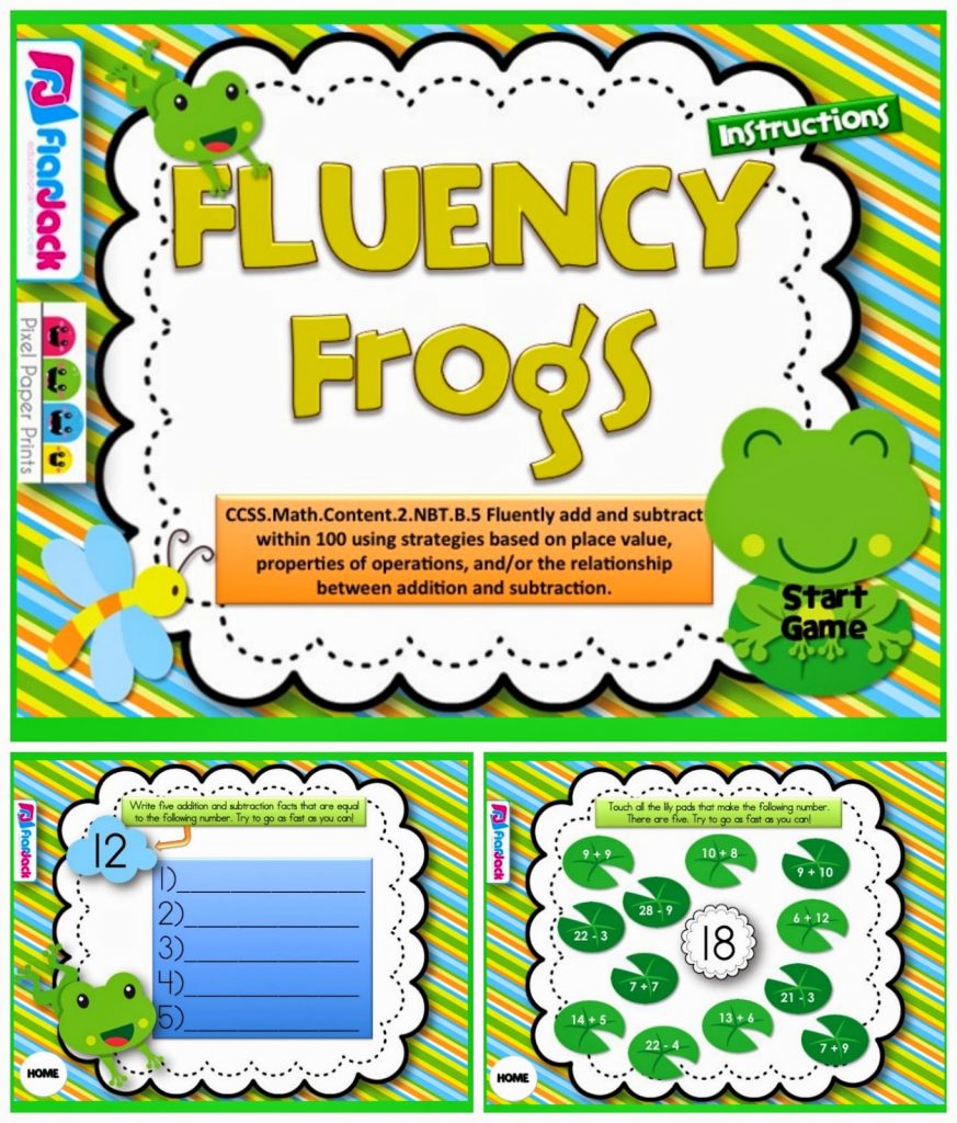 http://www.teacherspayteachers.com/Product/Fact-Fluency-Frogs-Smart-Board-Game-CCSS2NBTB5-1232752