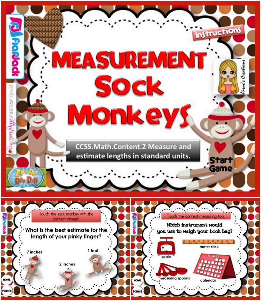 http://www.teacherspayteachers.com/Product/Measurement-Sock-Monkeys-Smart-Board-Game-CCSS2NBTMD2-1232791