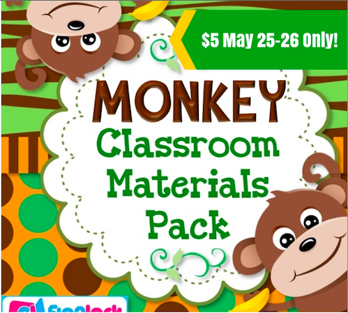 http://www.teacherspayteachers.com/Product/MONKEY-Themed-Classroom-Decor-Materials-Pack-1254995
