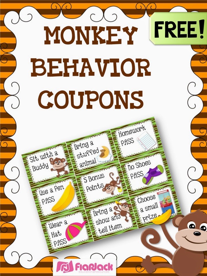 http://www.teacherspayteachers.com/Product/MONKEY-Themed-Behavior-Reward-Coupons-FREEBIE-1261112