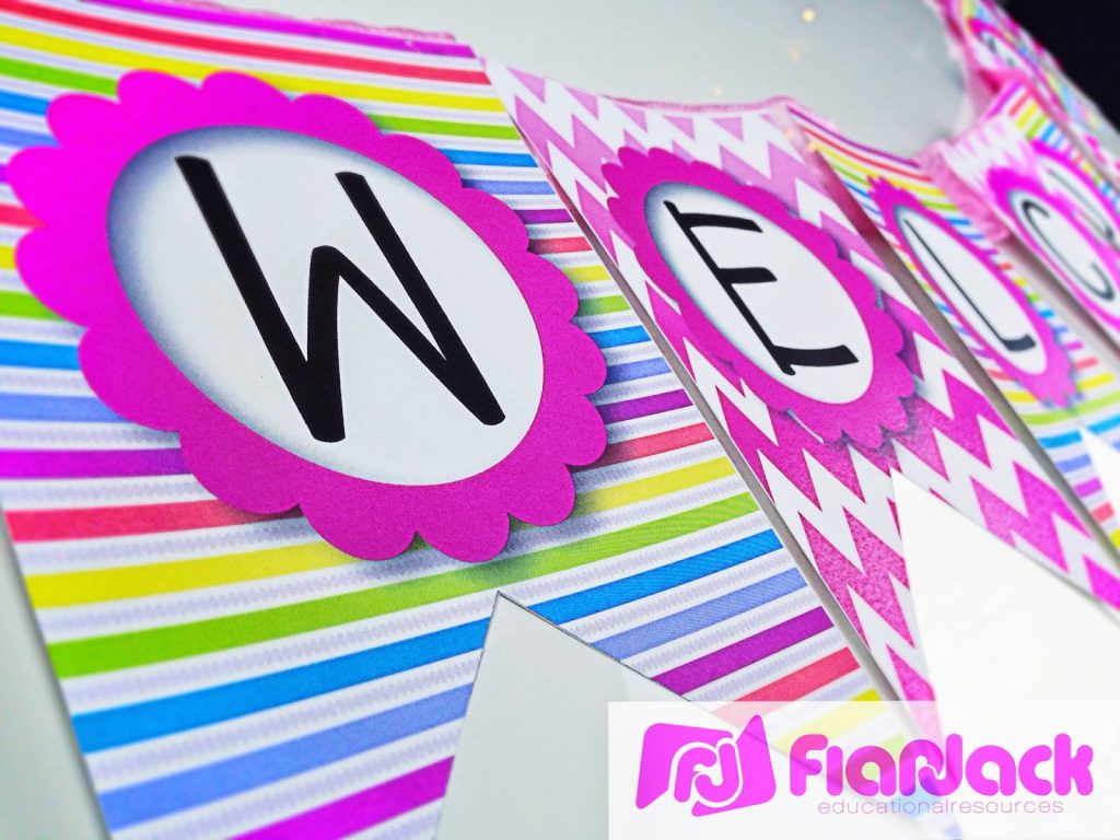 http://bilingualteacherclubhouse.blogspot.com/2014/07/bilingual-neon-welcome-banner-freebie.html