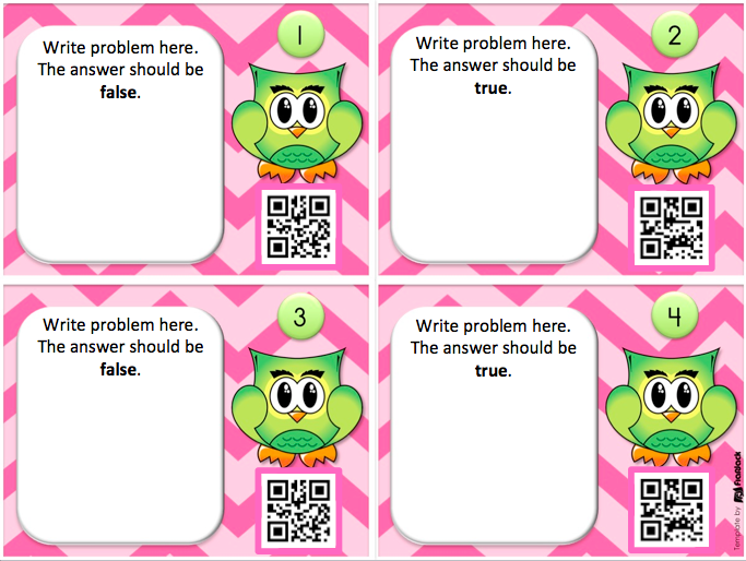 Editable Owl QR Code Task Cards Template FREEBIE
