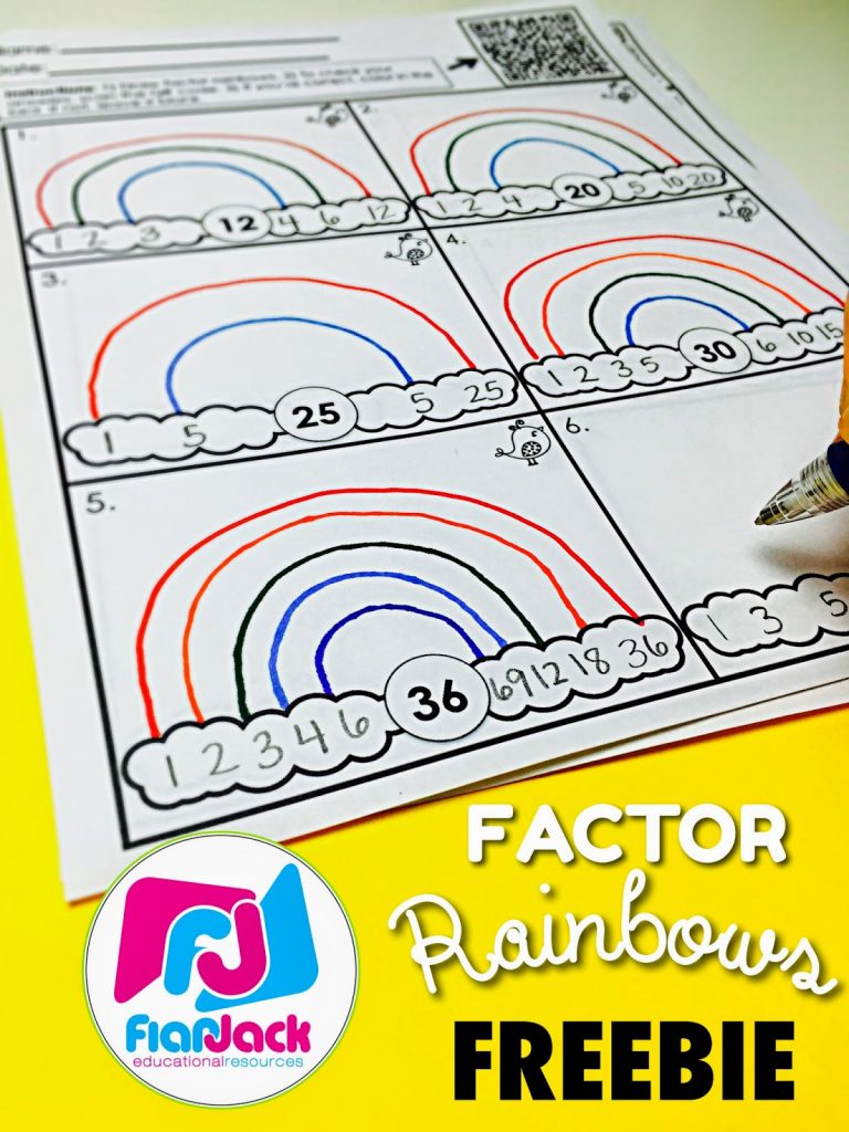  Factor Rainbows Worksheet Freebie