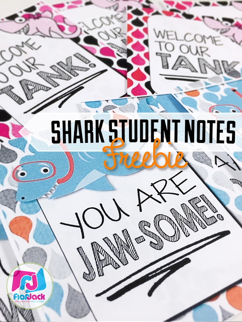 FREE FlapJack Shark Themed Student Message Notes