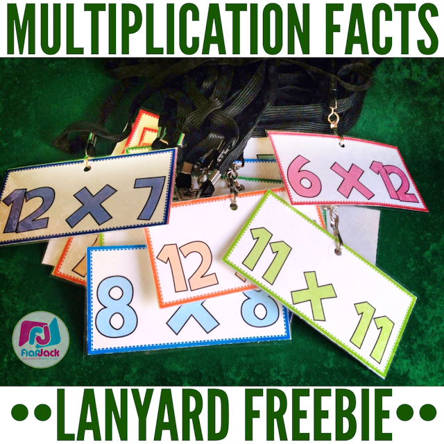 Measurement and Multiplication Facts Lanyard Tags