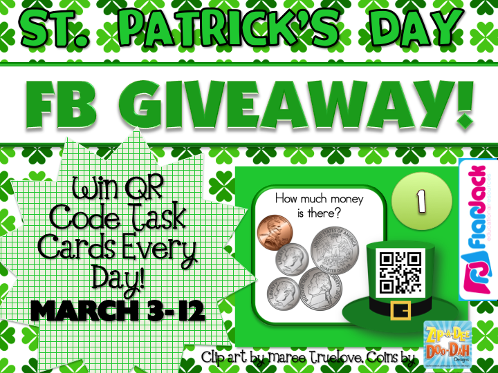 Ten St. Patty’s QR Code Task Card Giveaways at FlapJack!
