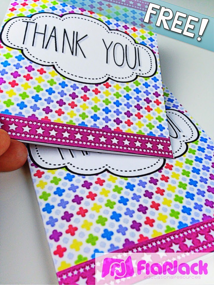 Thank You Gracias Cards FREEBIE and Neon Class Decor Pack