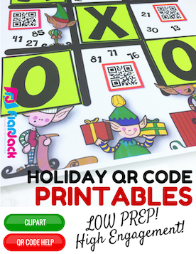  4th Grade Holiday QR Code Printables - Low Prep!