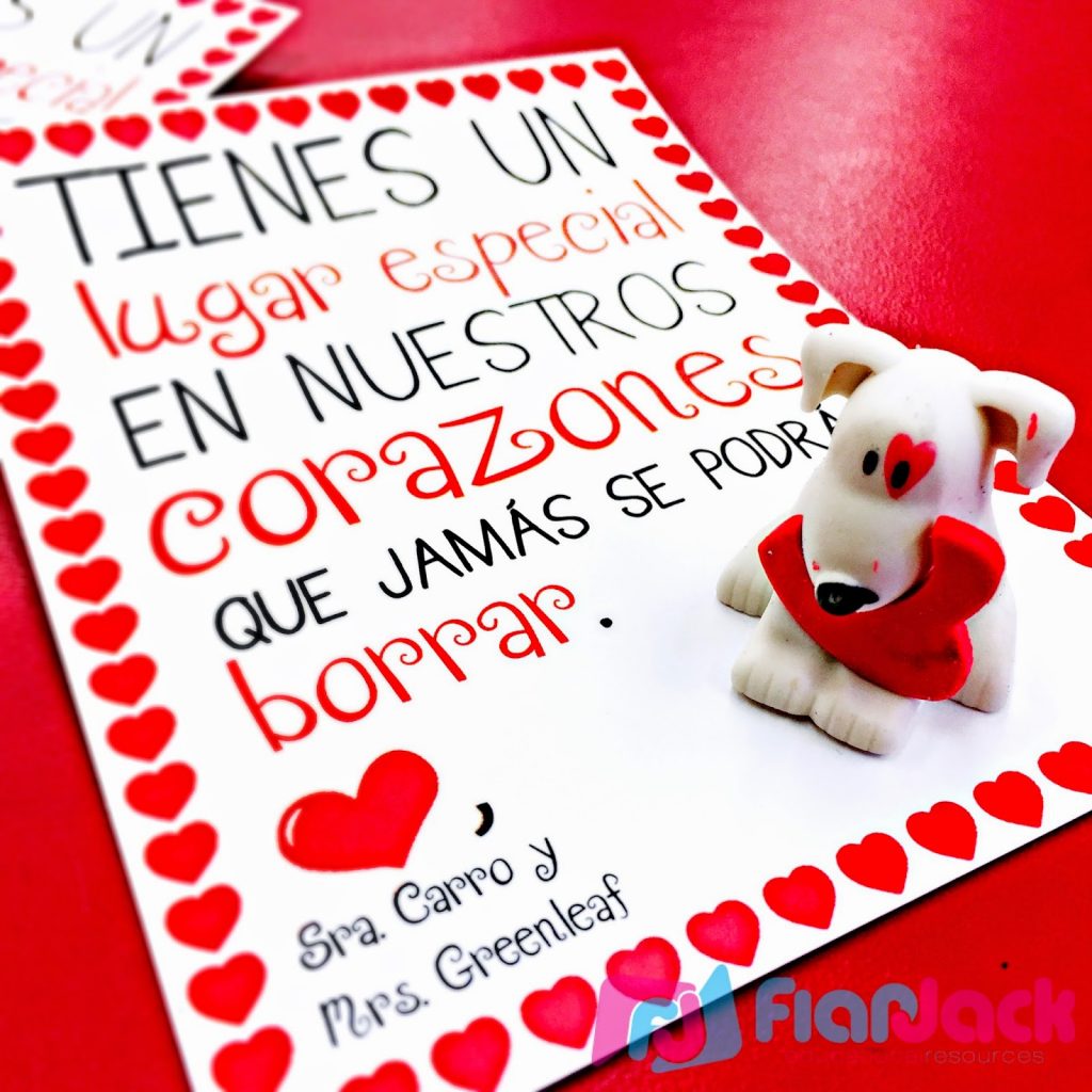  Valentine's Day Cards Freebie in Spanish and English