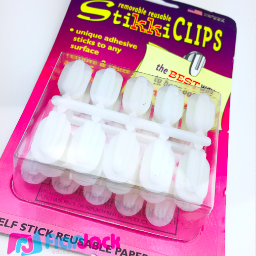 http://www.amazon.com/Stikkiworks-Co-Stikkiclips-White-Clips/dp/B001UG187C/ref=sr_1_1?ie=UTF8&qid=1430240961&sr=8-1&keywords=stikki+clips