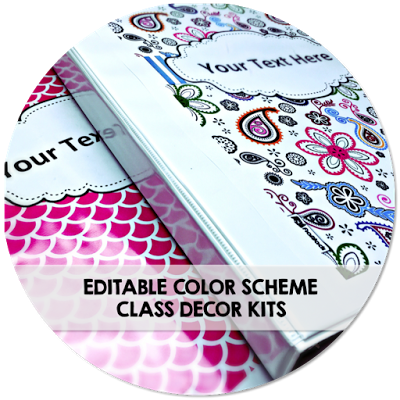 Editable Classroom Color Scheme Kits