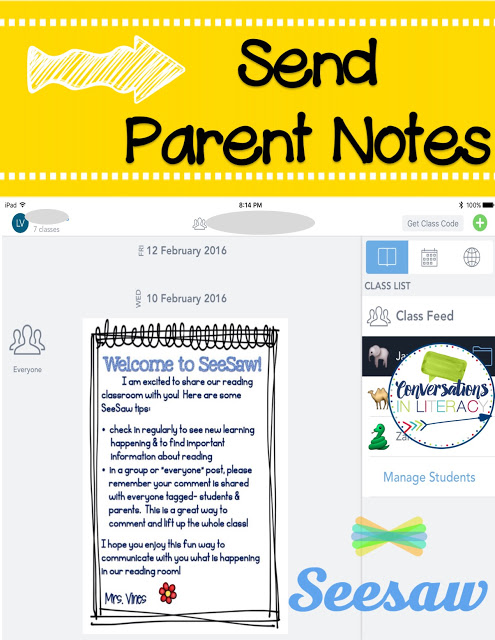 Using Seesaw app for easy parent communication